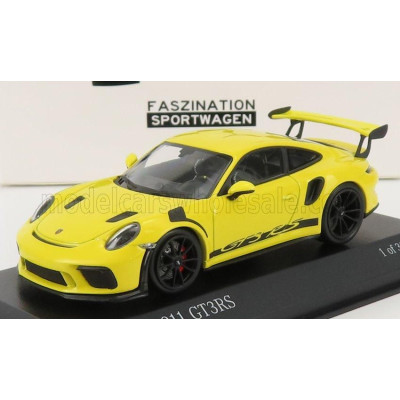 MINICHAMPS PORSCHE 911 991-2 GT3 RS COUPE 2018 - BLACK RIMS - RACING YELLOW 1/43