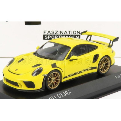 MINICHAMPS PORSCHE 911 991-2 GT3 RS COUPE 2018 - GOLDEN RIMS - RACING YELLOW 1/43