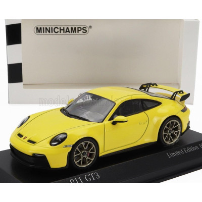MINICHAMPS PORSCHE 911 992 GT3 COUPE 2020 - GOLDEN RIMS - YELLOW 1/43