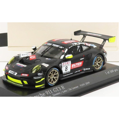MINICHAMPS PORSCHE 911 991-2 GT3-R TEAM IRON FORCE N 8 VLN1 ADAC NURBURGRING 2019 L.LUHR - A.DE LEENER - J.E.SLOOTEN - BLACK 1/4