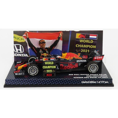 MINICHAMPS RED BULL F1  RB16B HONDA RA620H TEAM ASTON MARTIN N 33 WINNER ABU DHABI GP WITH PIT BOARD WORLD CHAMPION 2021 MAX VER