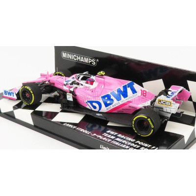 MINICHAMPS MERCEDES BWT F1  RP20 TEAM SPORTPESA RACING POINT N 18 3rd ITALY GP 2020 L.STROLL - PINK MATT BLUE 1/43