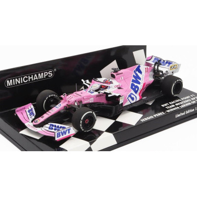 MINICHAMPS MERCEDES BWT F1  RP20 TEAM SPORTPESA RACING POINT N 11 WINNER SAKHIR GP 2020 S.PEREZ - PINK MATT BLUE 1/43