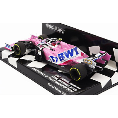 MINICHAMPS MERCEDES BWT F1  RP20 TEAM SPORTPESA RACING POINT N 18 3rd SAKHIR GP 2020 L.STROLL - PINK MATT BLUE 1/43
