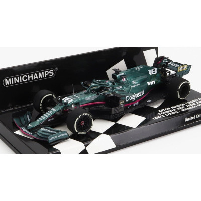 MINICHAMPS ASTON MARTIN F1  AMR21 MERCEDES M12 EQ POWER+ TEAM COGNIZANT FORMULA ONE N 18 MONACO GP 2021 LANCE STROLL - GREEN 1/4