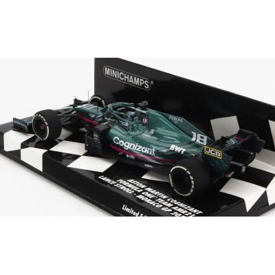 MINICHAMPS ASTON MARTIN F1  AMR21 MERCEDES M12 EQ POWER+ TEAM COGNIZANT FORMULA ONE N 18 MONACO GP 2021 LANCE STROLL - GREEN 1/4