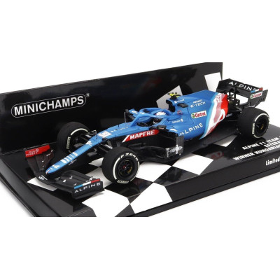 MINICHAMPS ALPINE F1  A521 RENAULT E-TECH 20B TEAM ALPINE N 31 WINNER HUNGARY GP 2021 ESTEBAN OCON - BLUE MET RED WHITE 1/43
