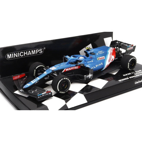 MINICHAMPS ALPINE F1  A521 RENAULT E-TECH 20B TEAM ALPINE N 31 WINNER HUNGARY GP 2021 ESTEBAN OCON - BLUE MET RED WHITE 1/43