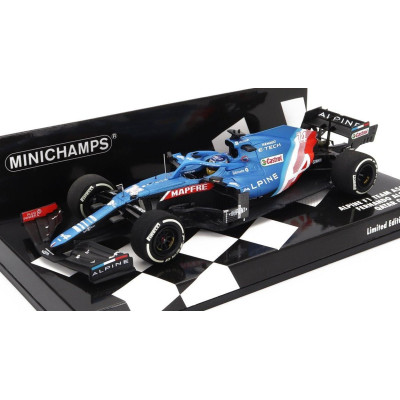 MINICHAMPS ALPINE F1  A521 RENAULT E-TECH 20B TEAM ALPINE N 14 3rd QATAR GP 2021 FERNANDO ALONSO - BLUE MET RED WHITE 1/43