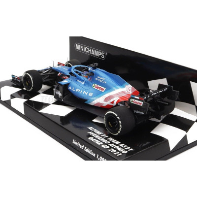 MINICHAMPS ALPINE F1  A521 RENAULT E-TECH 20B TEAM ALPINE N 14 3rd QATAR GP 2021 FERNANDO ALONSO - BLUE MET RED WHITE 1/43