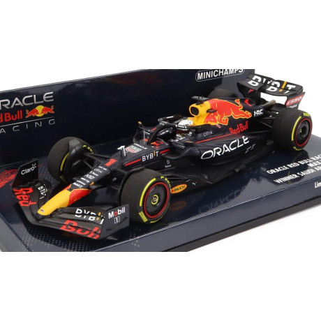 MINICHAMPS RED BULL F1  RB18 TEAM ORACLE RED BULL RACING N 1 BAHRAIN GP WORLD CHAMPION 2022 MAX VERSTAPPEN - MATT BLUE YELLOW RE