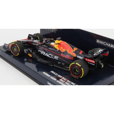 MINICHAMPS RED BULL F1  RB18 TEAM ORACLE RED BULL RACING N 1 BAHRAIN GP WORLD CHAMPION 2022 MAX VERSTAPPEN - MATT BLUE YELLOW RE