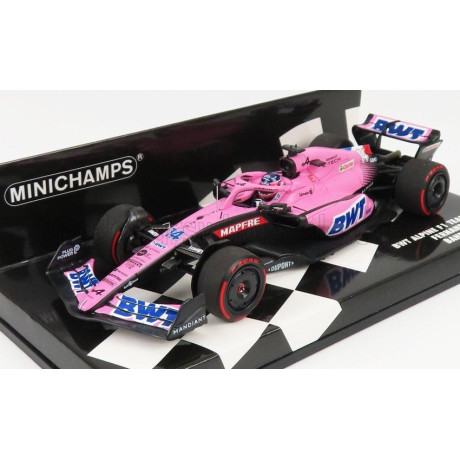 MINICHAMPS ALPINE F1 A522 TEAM ALPINE BWT N 14 BAHRAIN GP 2022 FERNANDO ALONSO - PINK BLUE 1/43