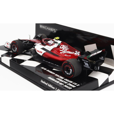 MINICHAMPS ALFA ROMEO F1  C42 TEAM ORLEN RACING N 24 BAHRAIN GP 2022 GUANYU ZHOU - WHITE RED MET 1/43