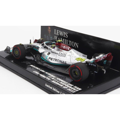 MINICHAMPS MERCEDES GP F1 W13E TEAM MERCEDES-AMG PETRONAS F1 N 44 3rd BAHRAIN GP 2022 LEWIS HAMILTON - SILVER GREEN 1/43
