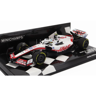 MINICHAMPS HAAS F1  VF-22 FERRARI TEAM HAAS N 47 CANADA GP 2022 MICK SCHUMACHER - WHITE BLACK RED 1/43