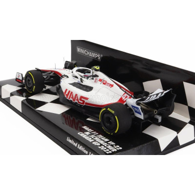 MINICHAMPS HAAS F1  VF-22 FERRARI TEAM HAAS N 47 CANADA GP 2022 MICK SCHUMACHER - WHITE BLACK RED 1/43