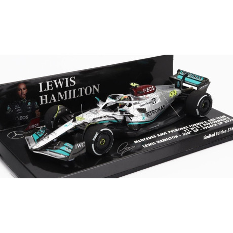 MINICHAMPS MERCEDES GP F1 W13E TEAM MERCEDES-AMG PETRONAS F1 N 44 (300th F1 GRAND PRIX) 2nd FRANCE GP 2022 LEWIS HAMILTON - SILV