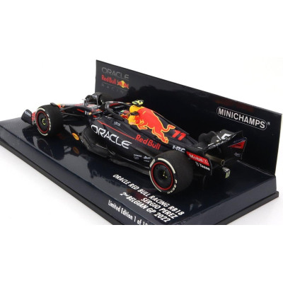 MINICHAMPS RED BULL F1  RB18 TEAM ORACLE RED BULL RACING N 11 2nd BELGIUM GP 2022 SERGIO PEREZ - MATT BLUE YELLOW RED 1/43