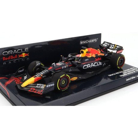 MINICHAMPS RED BULL F1  RB18 TEAM ORACLE RED BULL RACING N 1 WORLD CHAMPION WINNER DUTCH GP 2022 MAX VERSTAPPEN - MATT BLUE YELL