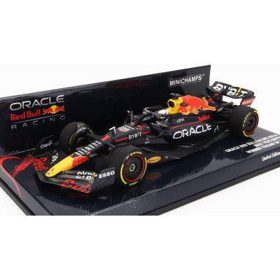 MINICHAMPS RED BULL F1  RB18 TEAM ORACLE RED BULL RACING N 1 WINNER ITALY GP WORLD CHAMPION 2022 MAX VERSTAPPEN - MATT BLUE YELL