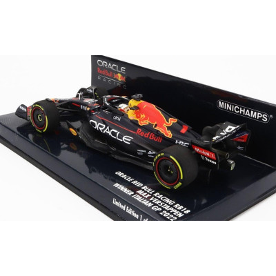 MINICHAMPS RED BULL F1  RB18 TEAM ORACLE RED BULL RACING N 1 WINNER ITALY GP WORLD CHAMPION 2022 MAX VERSTAPPEN - MATT BLUE YELL