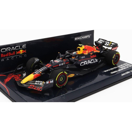 MINICHAMPS RED BULL F1  RB18 TEAM ORACLE RED BULL RACING N 11 WINNER SINGAPORE GP 2022 SERGIO PEREZ - MATT BLUE YELLOW RED 1/43