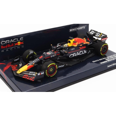 MINICHAMPS RED BULL F1  RB18 TEAM ORACLE RED BULL RACING N 1 WINNER MEXICO GP WORLD CHAMPION 2022 MAX VERSTAPPEN - MATT BLUE YEL