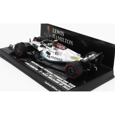 MINICHAMPS MERCEDES GP F1 W13E TEAM MERCEDES-AMG PETRONAS F1 N 44 2nd BRAZILIAN GP 2022 LEWIS HAMILTON - SILVER GREEN 1/43