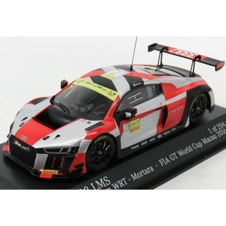 MINICHAMPS AUDI R8 LMS TEAM WRT N 7 FIA GT WORLD CUP MACAU 2016 E.MORTARA - SILVER RED 1/43
