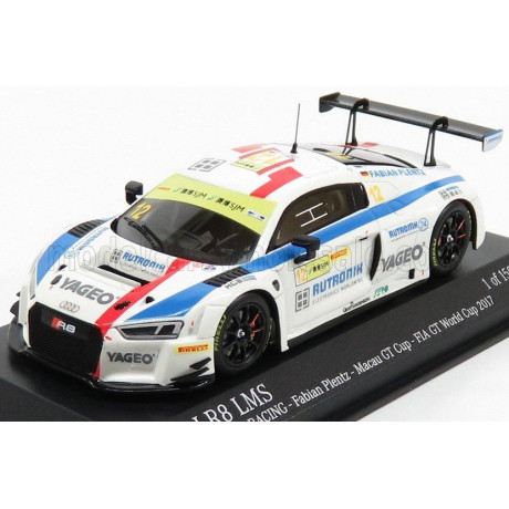 MINICHAMPS AUDI R8 LMS TEAM HCB RUTRONI RACING N 12 FIA WORLD GT CUP MACAU 2017 PLENTZ - WHITE 1/43