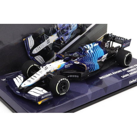 MINICHAMPS WILLIAMS F1  FW43B MERCEDES M12 EQ POWER+ TEAM  WILLIAMS RACING N 63 SAUDI ARABIA GP 2021 GEORGE RUSSEL - WHITE LIGHT