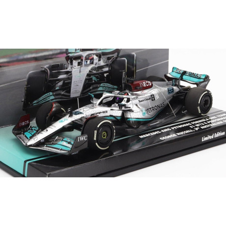 MINICHAMPS MERCEDES GP F1 W13E TEAM MERCEDES-AMG PETRONAS F1 N 63 3rd AUSTRALIAN GP 2022 GEORGE RUSSEL - SILVER GREEN 1/43