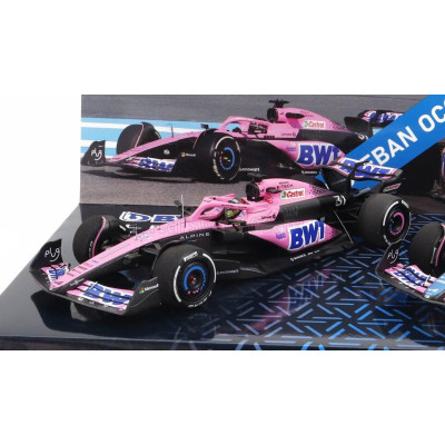 MINICHAMPS ALPINE SET 2X F1  A523 TEAM BWT ALPINE N 31 8th MIAMI GP 2023 + N 31 BAHRAIN GP 2023 ESTEBAN OCON - BLUE BLACK PINK 1