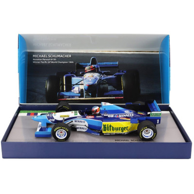 MINICHAMPS BENETTON F1  B195 TEAM MILD SEVEN RENAULT N 1 WORLD CHAMPION WINNER PACIFIC GP 1995 MICHAEL SCHUMACHER - BLUE YELLOW
