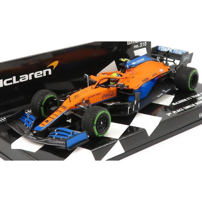 MINICHAMPS McLAREN F1  MCL35L MERCEDES M12 EQ POWER+ TEAM MCLAREN N 4 3rd EMILIA ROMAGNA ITALY GP 2021 LANDO NORRIS - ORANGE LIG