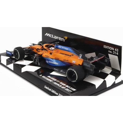 MINICHAMPS McLAREN F1  MCL35L MERCEDES M12 EQ POWER+ TEAM MCLAREN N 3 FRENCH GP 2021 DANIEL RICCIARDO - ORANGE LIGHT BLUE 1/43