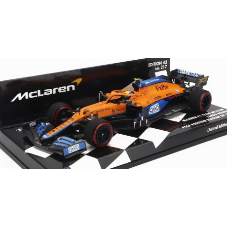 MINICHAMPS McLAREN F1  MCL35L MERCEDES M12 EQ POWER+ TEAM MCLAREN N 4 POLE POSITION SOTCHI RUSSIAN GP 2021 LANDO NORRIS - ORANGE