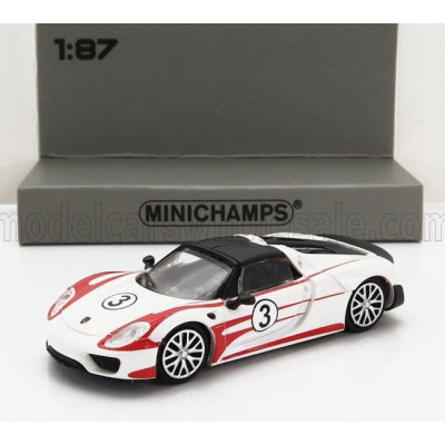 MINICHAMPS PORSCHE 918 SPYDER SALZBURG RACING DESIGN N 3 WEISSACHPACKAGE 2015 - RED WHITE 1/87
