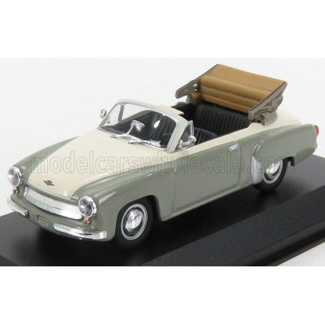 MINICHAMPS WARTBURG A311 CABRIOLET 1958 - GREY WHITE 1/43