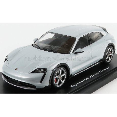 MINICHAMPS PORSCHE TAYCAN 4S CROSS TURISMO 2021 - CON VETRINA - WITH SHOWCASE - ICE GREY 1/18