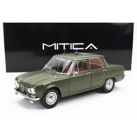 MITICA DIECAST ALFA ROMEO GIULIA 1.6 Ti CARABINIERI ROMA 1963 - PRONTO INTERVENTO TEL 686.666 - VERDE CAKI OPACO - MATT GREEN 1/