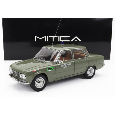 MITICA DIECAST ALFA ROMEO GIULIA 1.6 Ti POLIZIA MILANO 1963 - SQUADRA MOBILE TEL. 777 - VERDE LUCIDO - GREEN 1/18