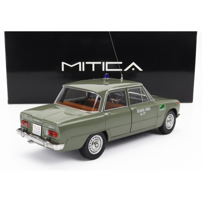 MITICA DIECAST ALFA ROMEO GIULIA 1.6 Ti POLIZIA MILANO 1963 - SQUADRA MOBILE TEL. 777 - VERDE LUCIDO - GREEN 1/18