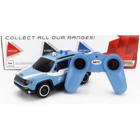 MONDOMOTORS JEEP RENEGADE POLICE 2017 - LIGHT BLUE WHITE 1/24