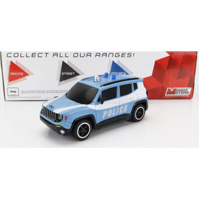 MONDOMOTORS JEEP RENEGADE POLICE 2017 - LIGHT BLUE WHITE 1/24