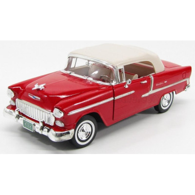 MOTOR MAX CHEVROLET BEL AIR CABRIOLET CLOSED 1955 - RED CREAM 1/18