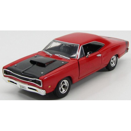 MOTOR MAX DODGE CORONET COUPE 2-DOOR SIX PACK 1969 - SUPER BEE - RED MAT BLACK 1/24