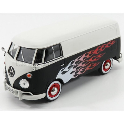 MOTOR MAX VOLKSWAGEN T1 TYPE 2 VAN CUSTOM GARAGE 1962 - MATT BLACK WHITE 1/24