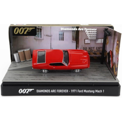 MOTOR MAX FORD USA MUSTANG MACH-1 COUPE 1971 - 007 JAMES BOND - DIAMONDS ARE FOREVER - UNA CASCATA DI DIAMANTI - RED 1/64